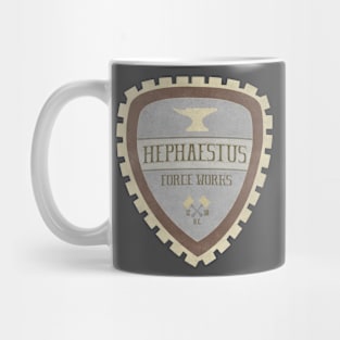 Hephaestus Forge Works retro Greek God logo Mug